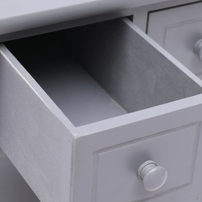 Tavolino Laterale Grigio 40x40x40 cm in Legno di Paulownia - homemem39