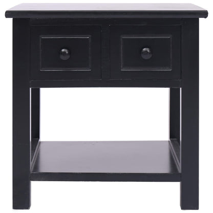 Tavolino Laterale Nero 40x40x40 cm in Legno di Paulownia - homemem39