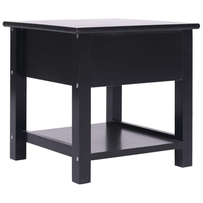 Tavolino Laterale Nero 40x40x40 cm in Legno di Paulownia - homemem39