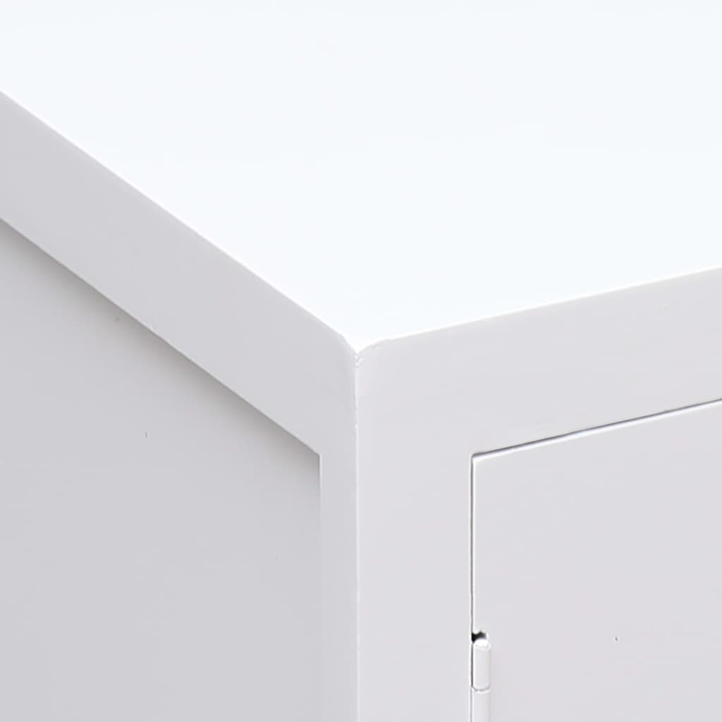 Comodino Bianco 38x28x52 cm in Legno di Paulownia | homemem39
