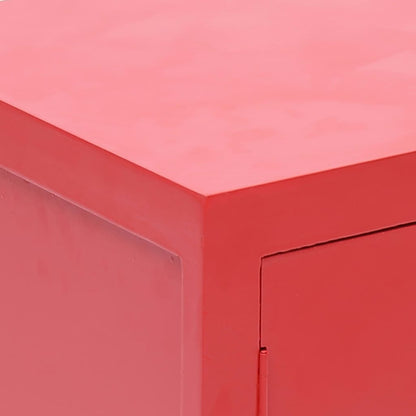 Comodino Rosso 38x28x52 cm in Legno di Paulownia | homemem39