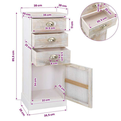 Mobiletto 38x28x86 cm in Legno di Paulownia | homemem39