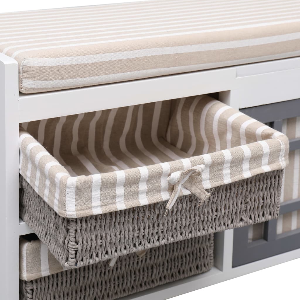 Panca da Ingresso 70x33,5x45 cm in Legno di Paulownia | homemem39