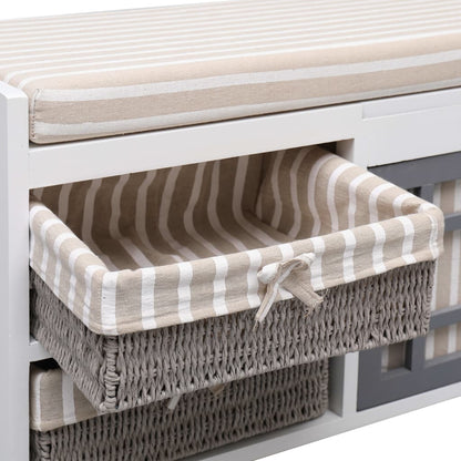 Panca da Ingresso 70x33,5x45 cm in Legno di Paulownia | homemem39