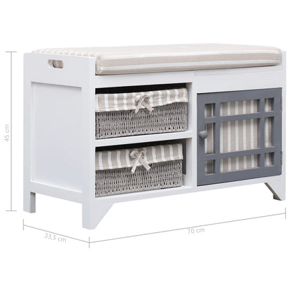 Panca da Ingresso 70x33,5x45 cm in Legno di Paulownia | homemem39