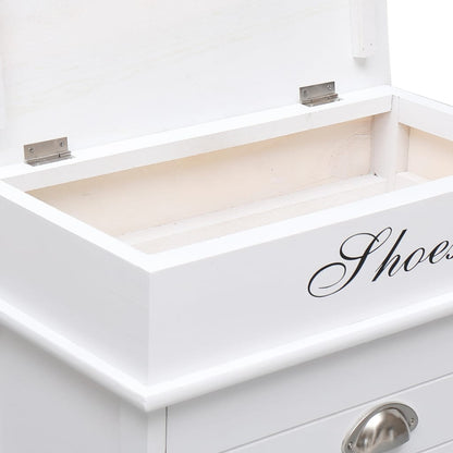 Scarpiera Bianca 50x28x58 cm in Legno di Paulownia - homemem39