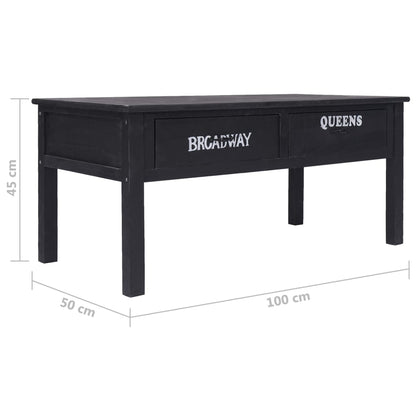 Tavolino da Salotto Nero 100x50x45 cm in Legno | homemem39