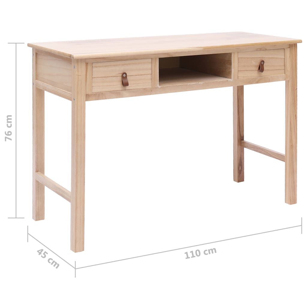 Scrivania Naturale 110x45x76 cm in Legno | homemem39