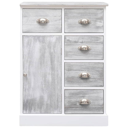 Credenza con 10 Cassetti Grigia 113x30x79 cm in Legno