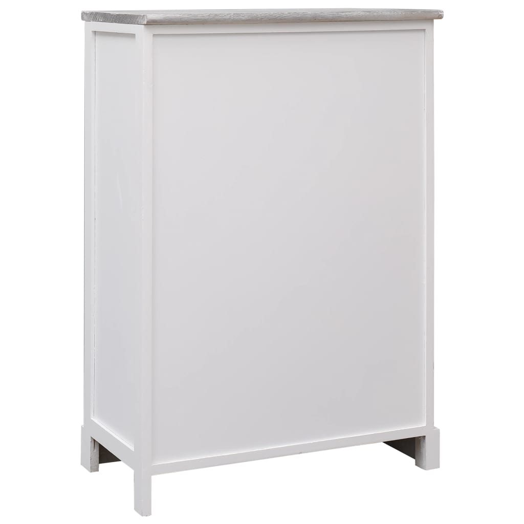 Credenza con 10 Cassetti Grigia 113x30x79 cm in Legno