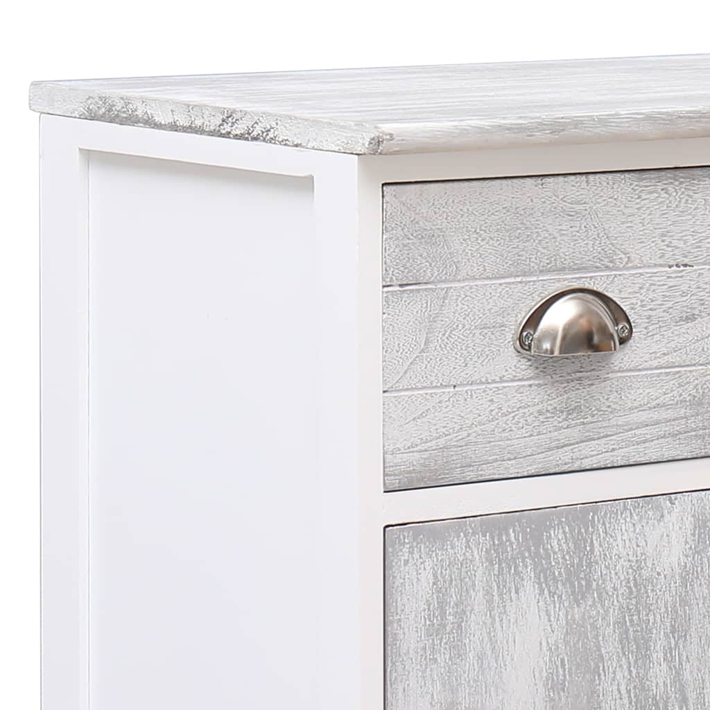 Credenza con 10 Cassetti Grigia 113x30x79 cm in Legno