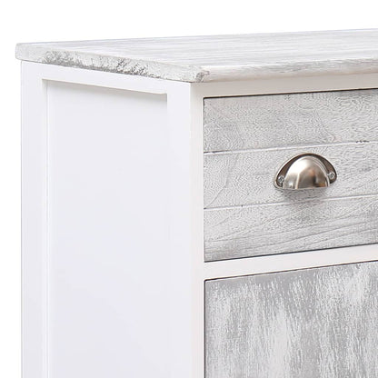 Credenza con 10 Cassetti Grigia 113x30x79 cm in Legno