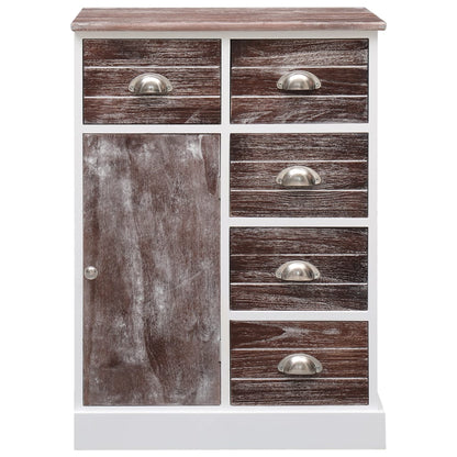 Credenza con 10 Cassetti Marrone 113x30x79 cm in Legno - homemem39