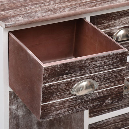 Credenza con 10 Cassetti Marrone 113x30x79 cm in Legno - homemem39