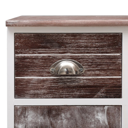 Credenza con 10 Cassetti Marrone 113x30x79 cm in Legno - homemem39