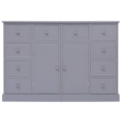 Credenza con 10 Cassetti Grigia 113x30x79 cm in Legno