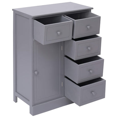 Credenza con 10 Cassetti Grigia 113x30x79 cm in Legno