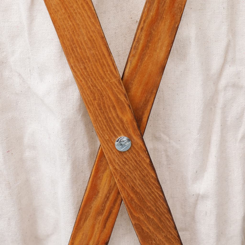 Cesto della Biancheria Pieghevole Crema Legno e Tessuto | homemem39