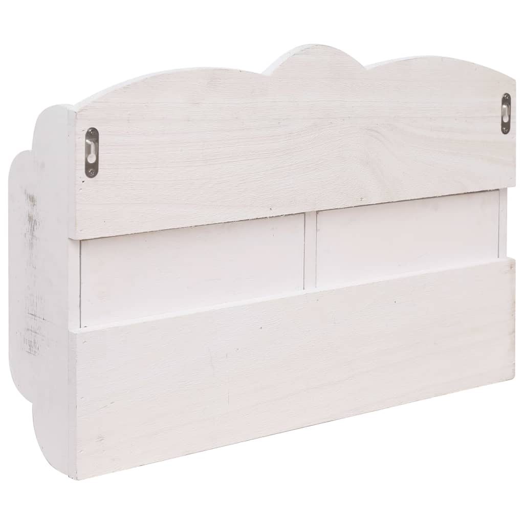 Appendiabiti a Muro Bianco 50x10x34 cm in Legno - homemem39