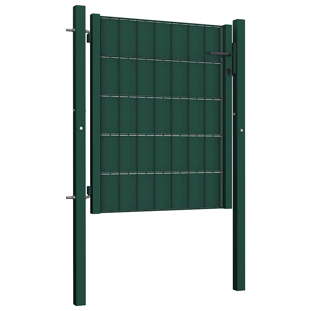 Cancello per Recinzione in PVC e Acciaio 100x100 cm Verde | homemem39