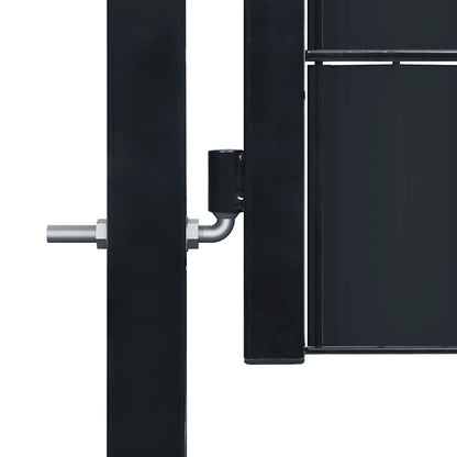 Cancello per Recinzione in PVC e Acciaio 100x124 cm Antracite | homemem39