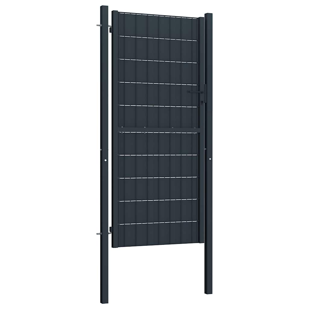 Cancello per Recinzione in PVC e Acciaio 100x164 cm Antracite | homemem39