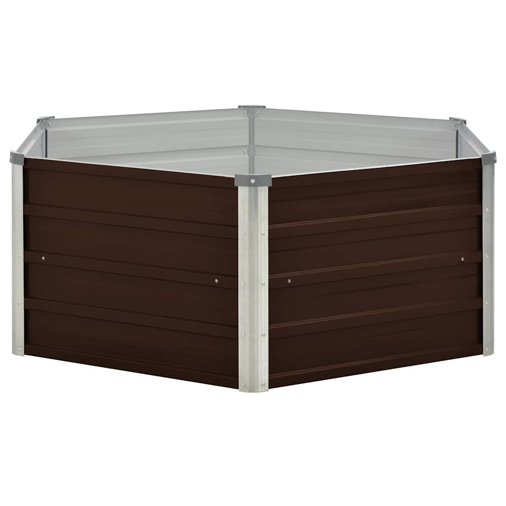 Letto di Coltura Rialzato Marrone 129x129x45cm Acciaio Zincato | homemem39
