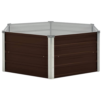 Letto di Coltura Rialzato Marrone 129x129x45cm Acciaio Zincato | homemem39