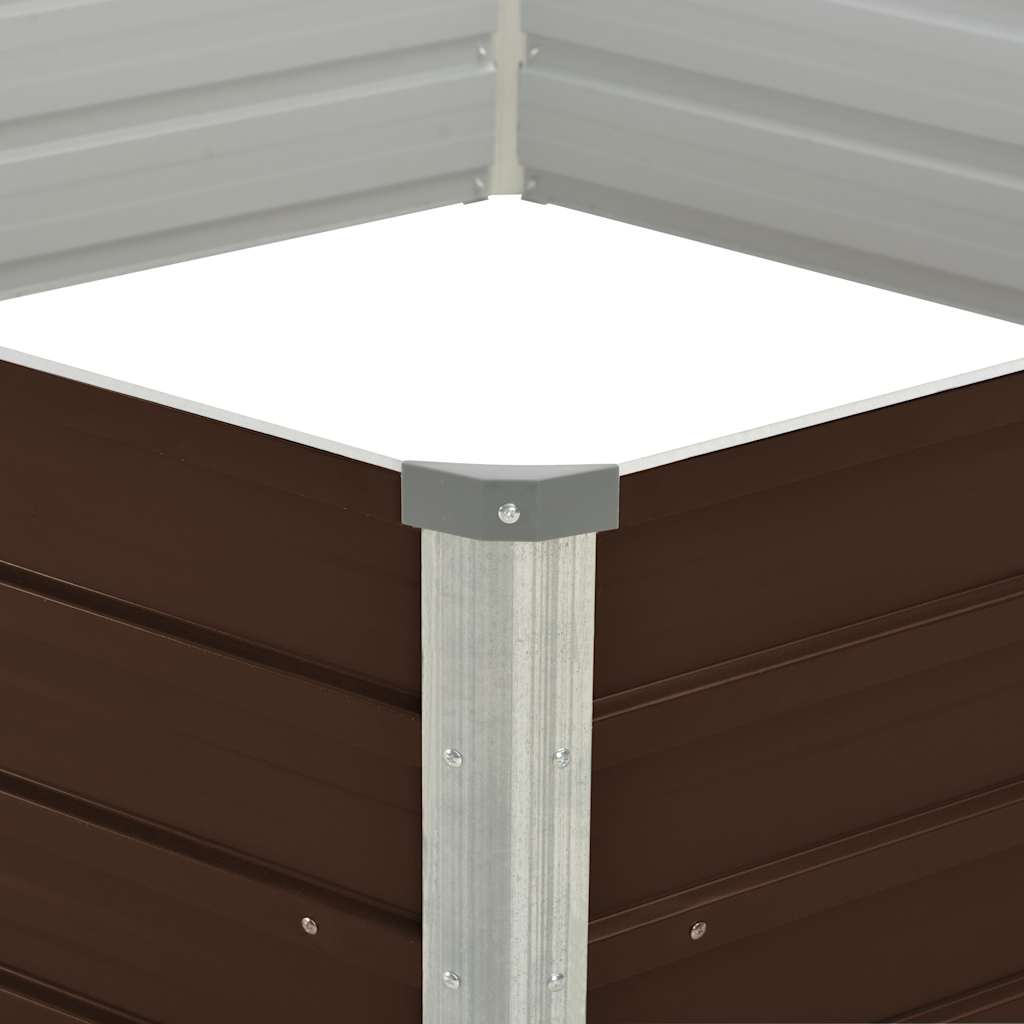 Letto di Coltura Rialzato Marrone 129x129x45cm Acciaio Zincato | homemem39