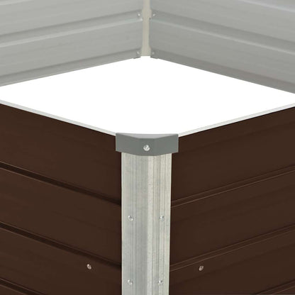 Letto di Coltura Rialzato Marrone 129x129x45cm Acciaio Zincato | homemem39