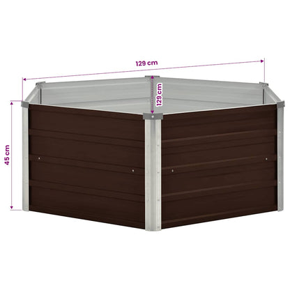 Letto di Coltura Rialzato Marrone 129x129x45cm Acciaio Zincato | homemem39
