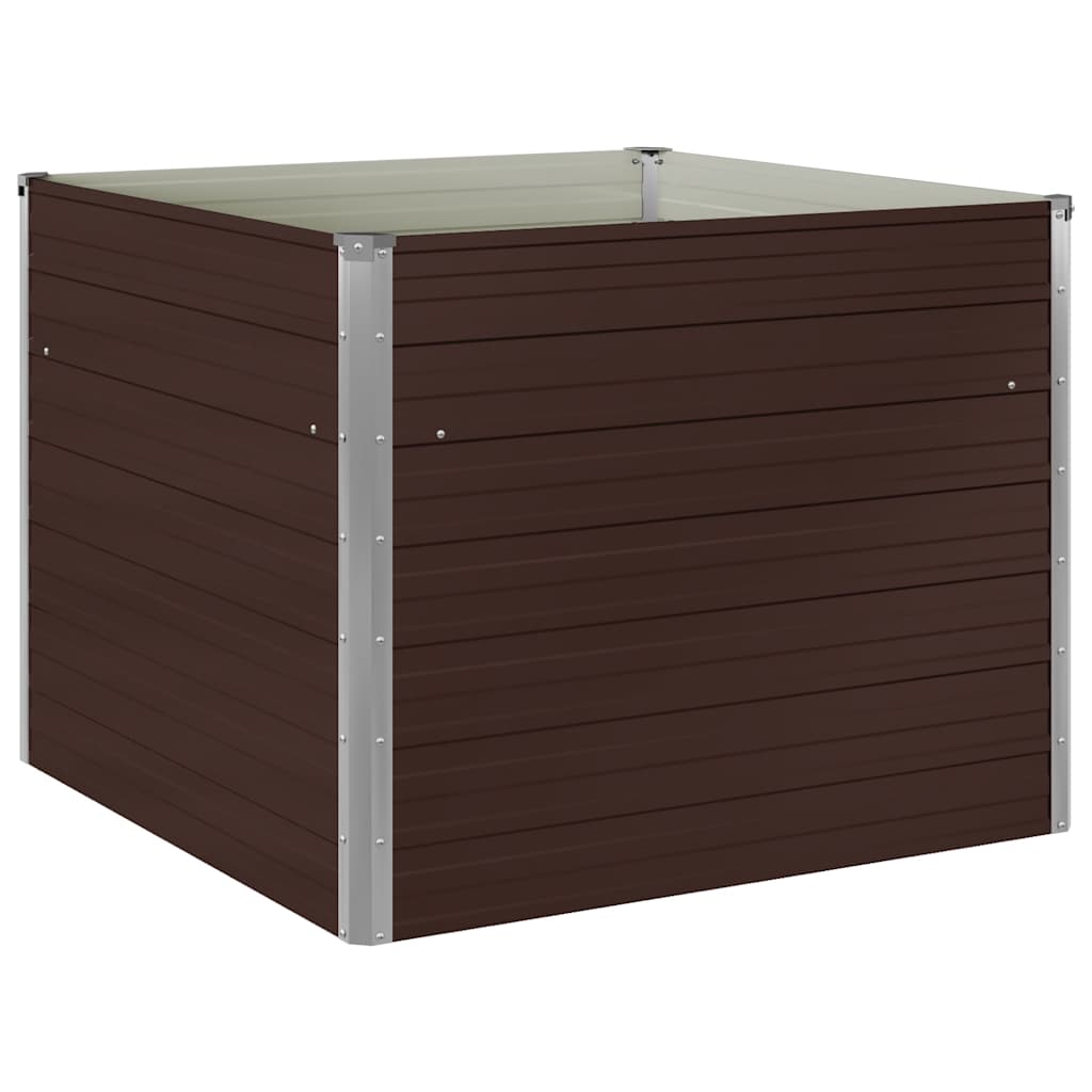 Letto di Coltura Rialzato Marrone 100x100x77cm Acciaio Zincato | homemem39