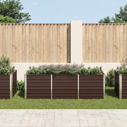 Letto Rialzato Giardino Marrone 240x80x77 cm in Acciaio Zincato - homemem39