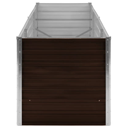 Letto Rialzato Giardino Marrone 240x80x77 cm in Acciaio Zincato - homemem39