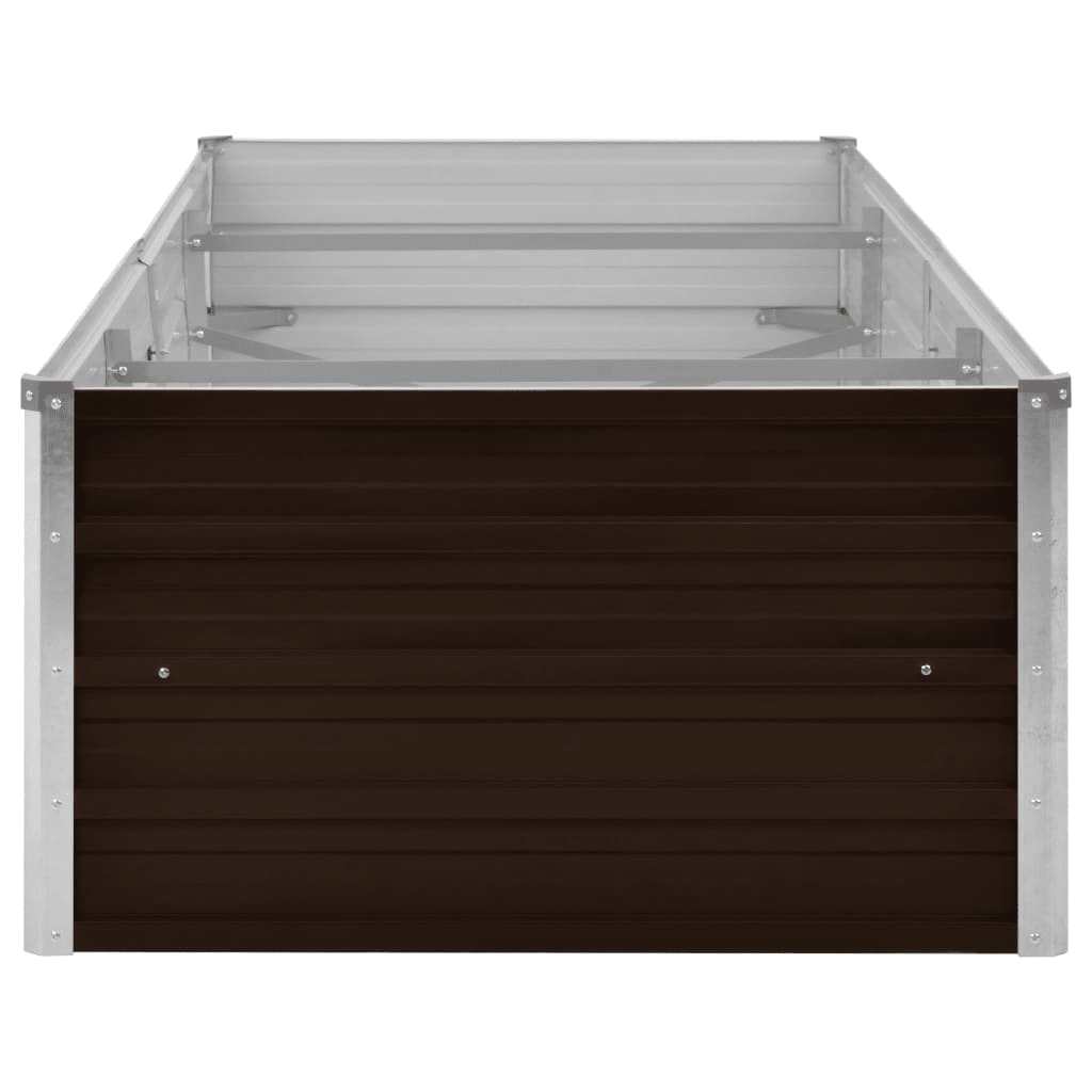 Letto Rialzato Giardino Marrone 240x80x45 cm in Acciaio Zincato - homemem39