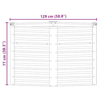 Letto Rialzato Giardino Marrone 129x129x77cm in Acciaio Zincato - homemem39