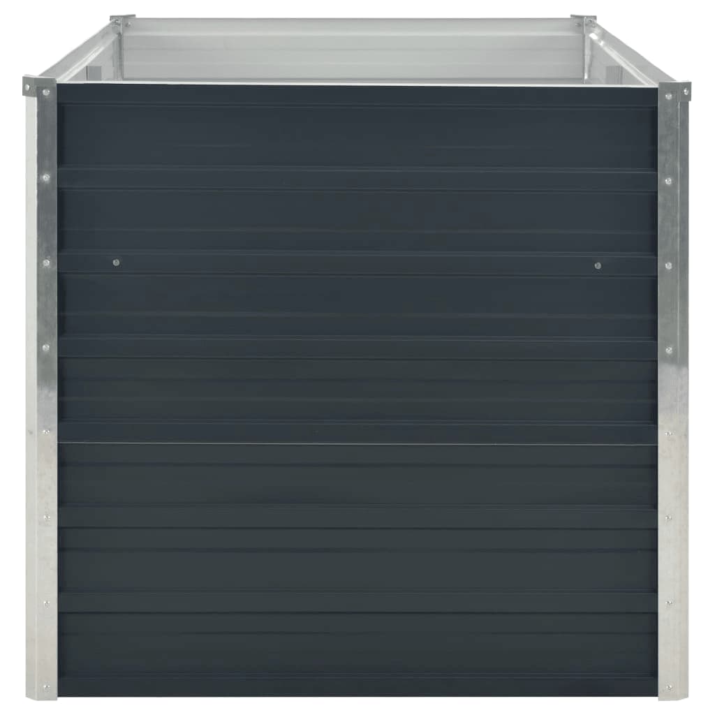 Fioriera Rialzata Antracite 160x80x77 cm in Acciaio Zincato - homemem39
