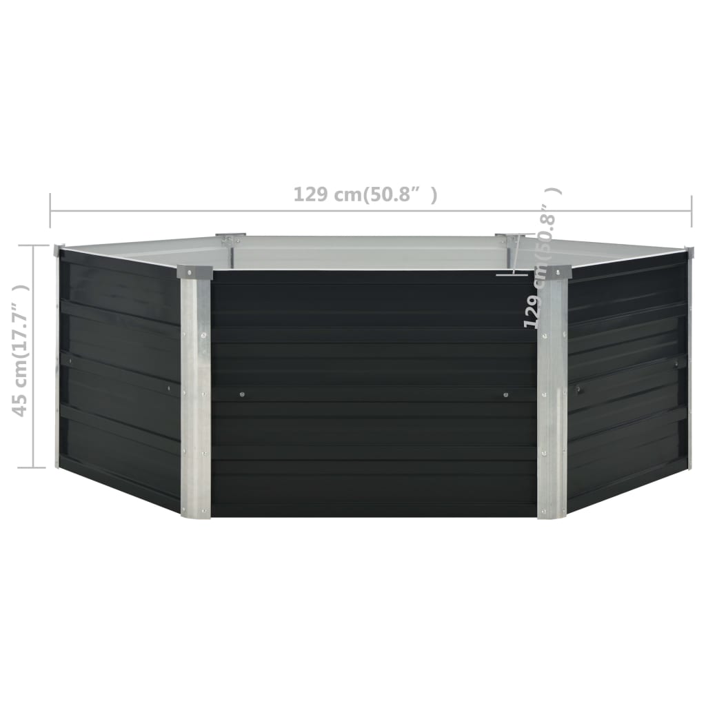 Fioriera Antracite 129x129x45 cm in Acciaio Zincato | homemem39