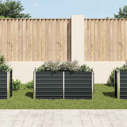 Letto Rialzato Giardino Antracite 160x40x77 cm Acciaio Zincato