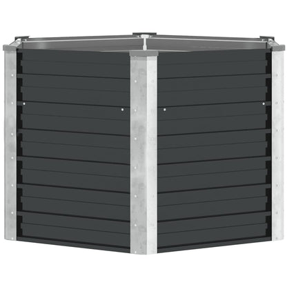 Fioriera per Giardino Antracite 129x129x77cm in Acciaio Zincato