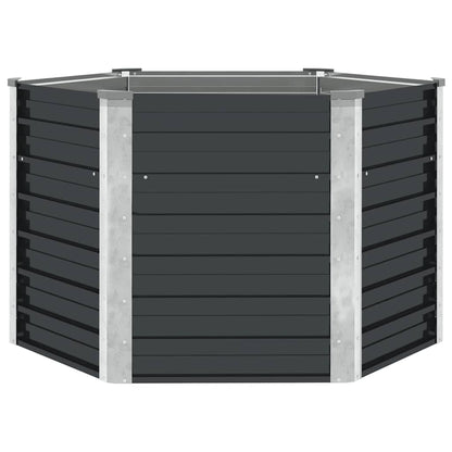 Fioriera per Giardino Antracite 129x129x77cm in Acciaio Zincato