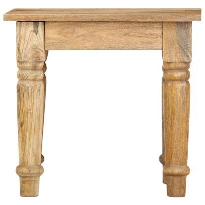 Tavolino di Servizio 43x43x40 cm Legno Massello di Mango
