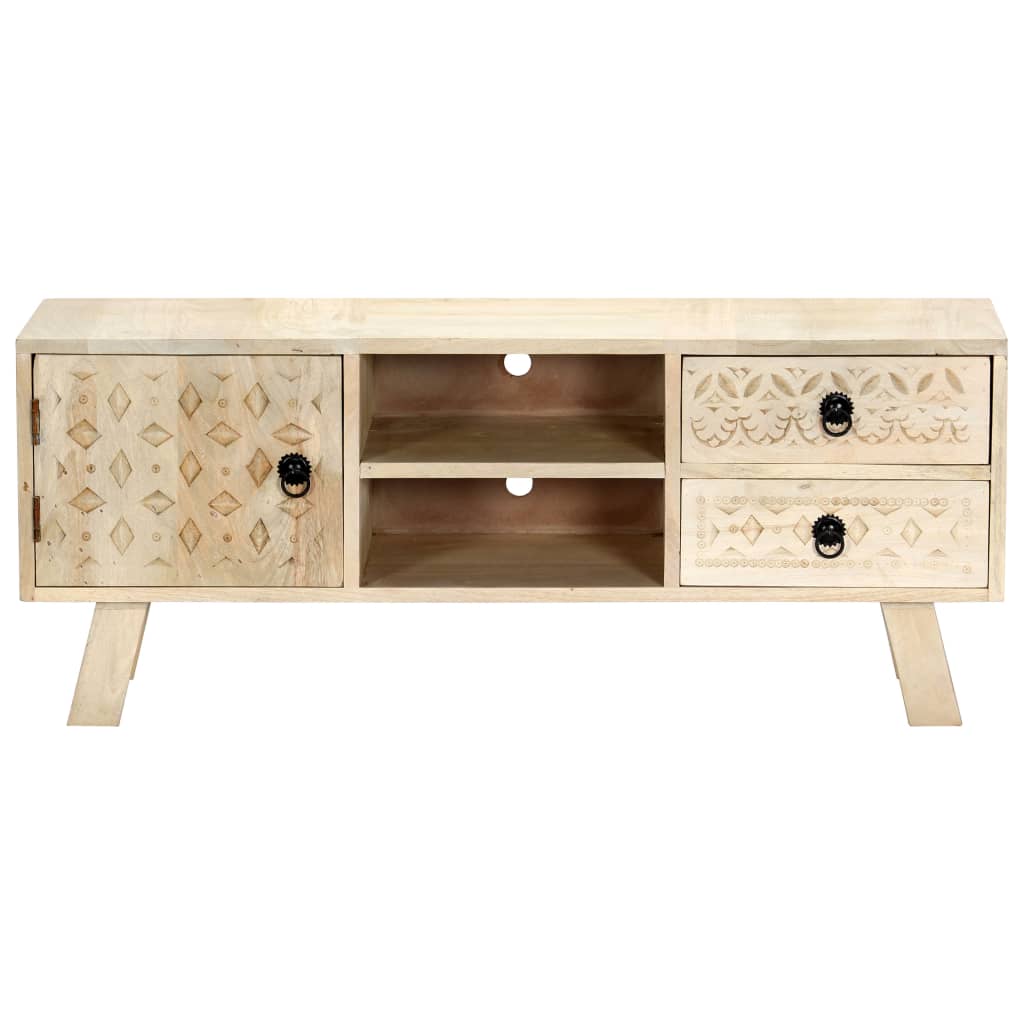 Mobile Porta TV 110x30x44 cm in Legno Massello di Mango - homemem39