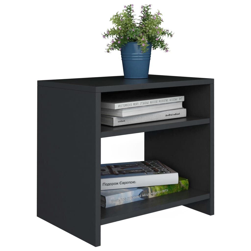 Comodino Nero 40x30x40 cm in Legno Multistrato - homemem39