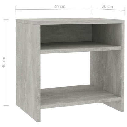Comodino Grigio Cemento 40x30x40 cm in Legno Multistrato - homemem39