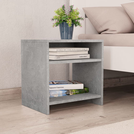 Comodino Grigio Cemento 40x30x40 cm in Legno Multistrato - homemem39