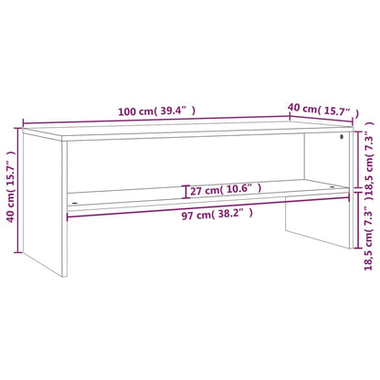 Mobile Porta TV Grigio Cemento 100x40x40cm in Legno Multistrato - homemem39