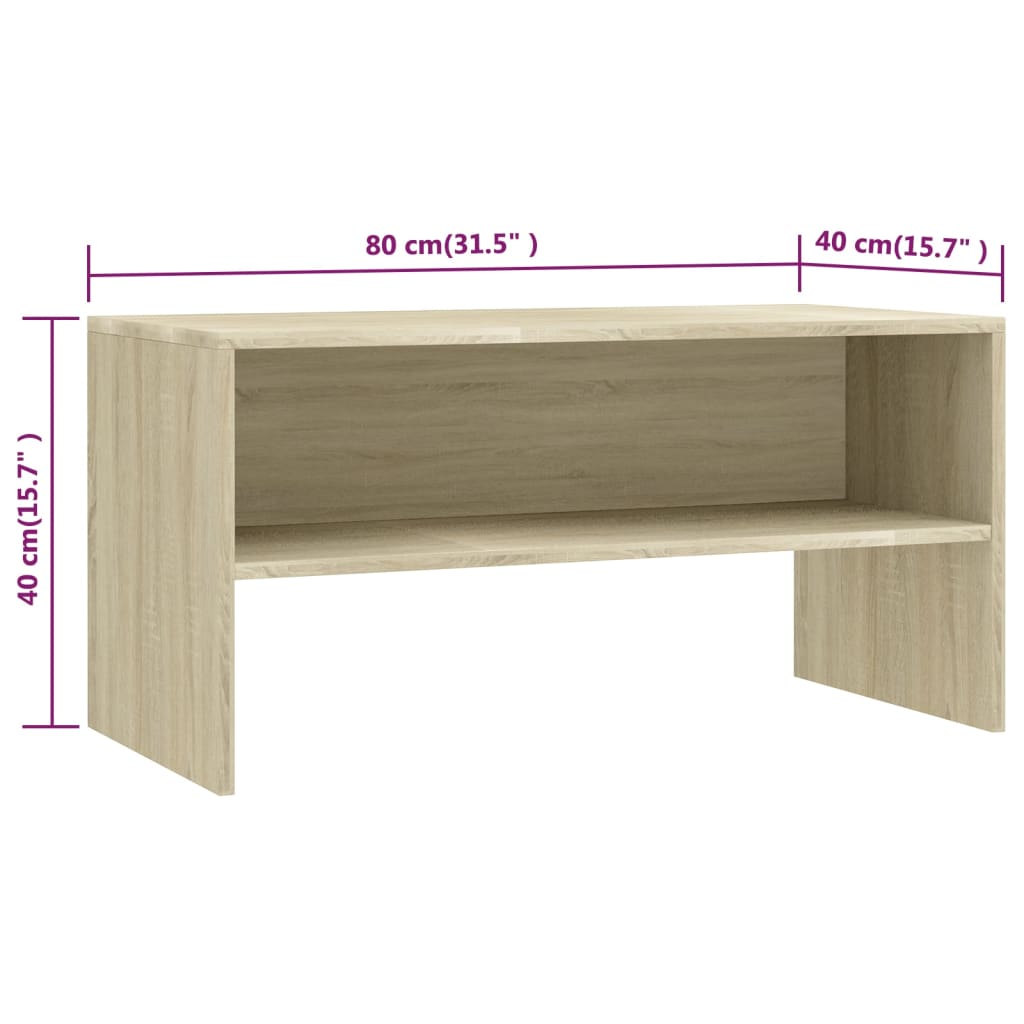 Mobile Porta TV Rovere Sonoma 80x40x40 cm in Legno Multistrato - homemem39