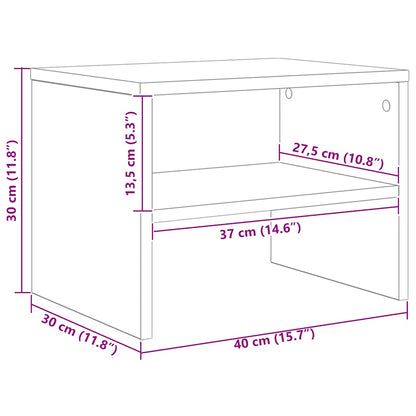 Comodino Bianco 40x30x30 cm Legno Ingegnerizzato