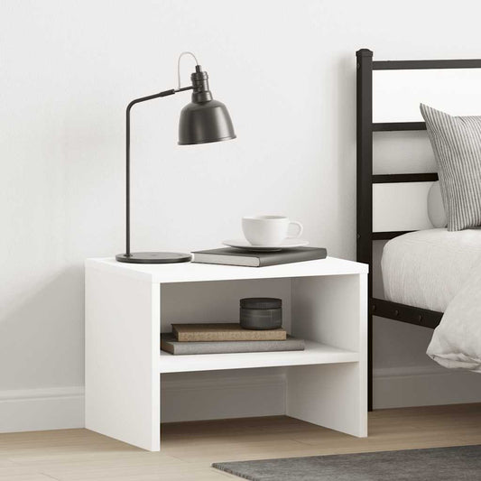 Comodino Bianco 40x30x30 cm Legno Ingegnerizzato